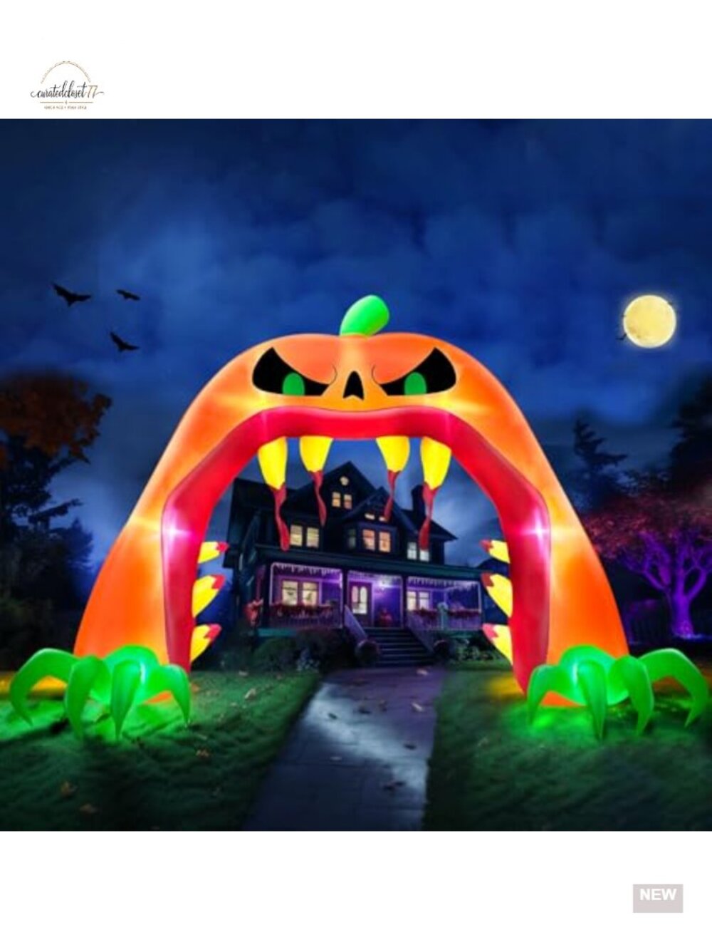Giant Halloween Inflatable Pumpkin Archway Outdoor Decor with LED Lights